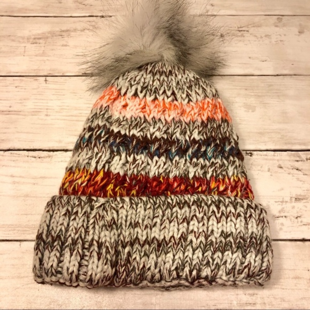 🆕 COZY Knit Fleece Lined Pom Beanie Gray